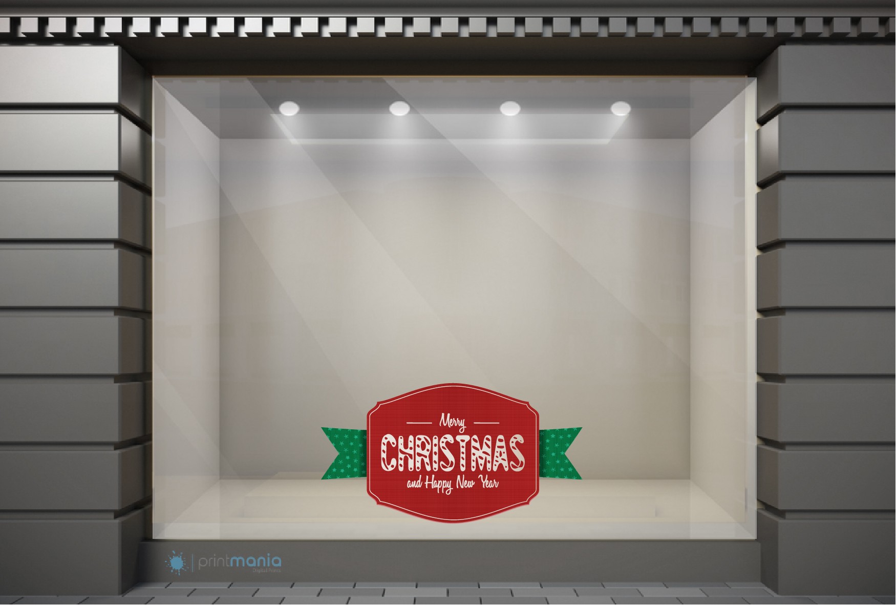 XSM051 Χριστουγεννιάτικα Αυτοκόλλητα Βιτρίνας / Τοίχου - Merry Christmas